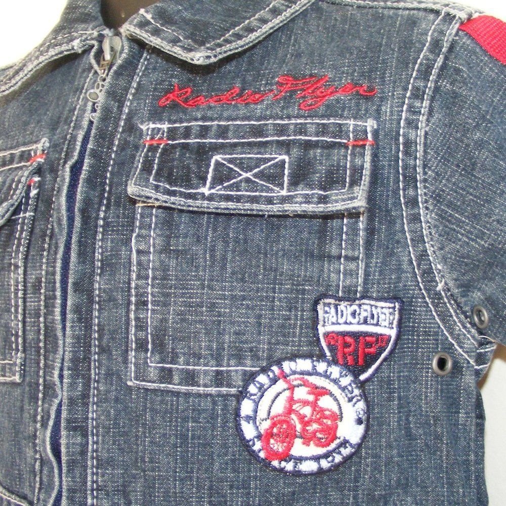 new! RADIO FLYER Denim Jumpsuit/Short-alls 6-9mo, short sleeves - Picture 15 of 15